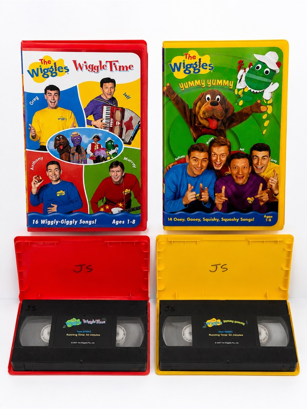 The Wiggles Wiggle Time & Yummy Yummy VHS Lot of 2 Clamshell Videos